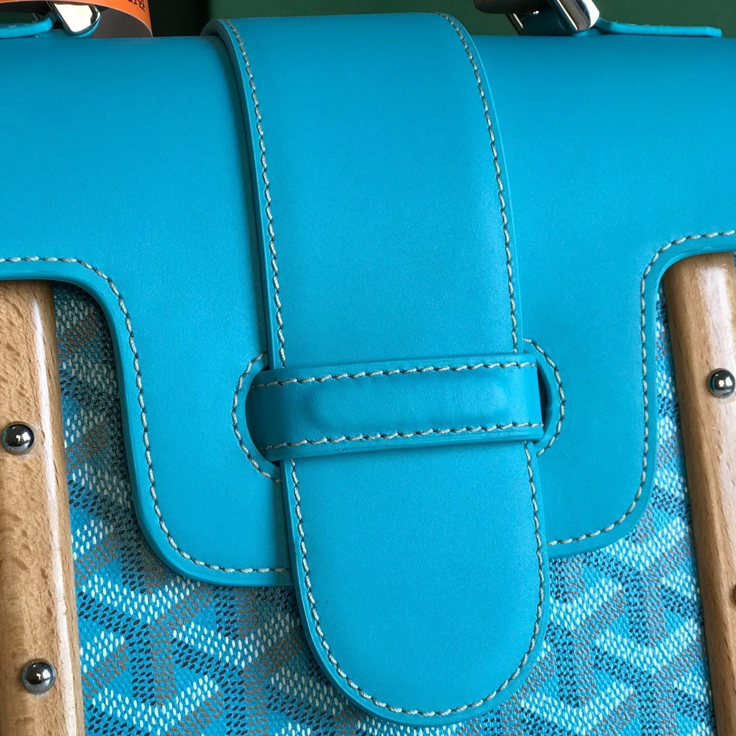 SAÃGON PM BAG 28 IN LIGHT BLUE GOYARDINE CANVAS AND CALFSKIN