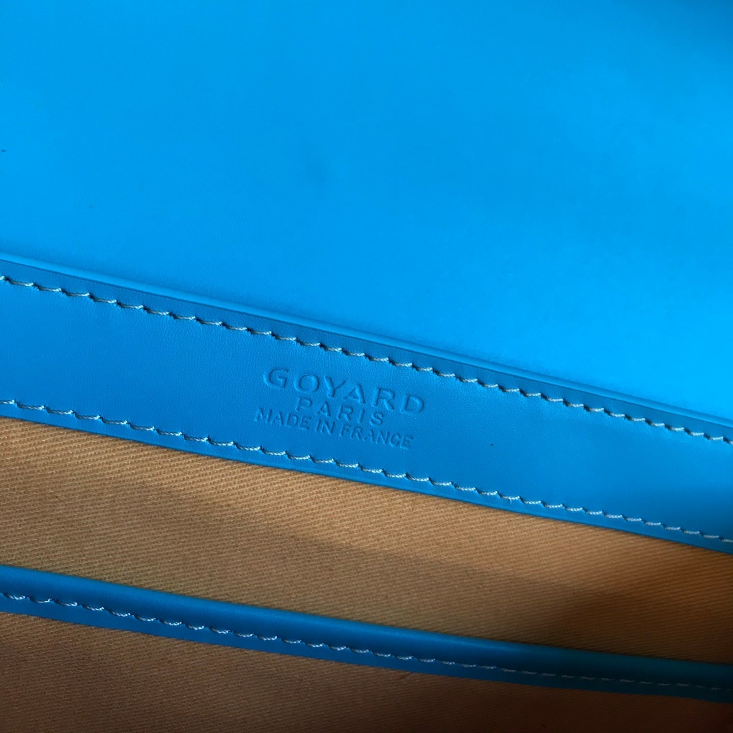 SAÃGON PM BAG 28 IN LIGHT BLUE GOYARDINE CANVAS AND CALFSKIN