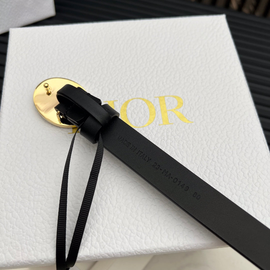 Dior 2026 Teddy-D Oval Buckle Belt 25mm Calfskin
