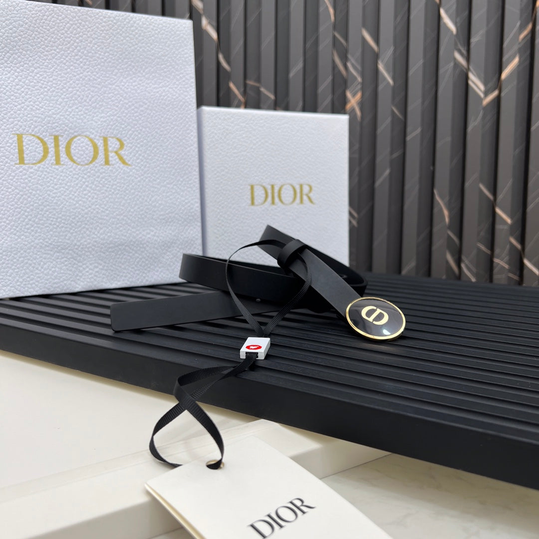 Dior 2026 Teddy-D Oval Buckle Belt 25mm Calfskin