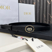 Dior 2026 Teddy-D Oval Buckle Belt 25mm Calfskin