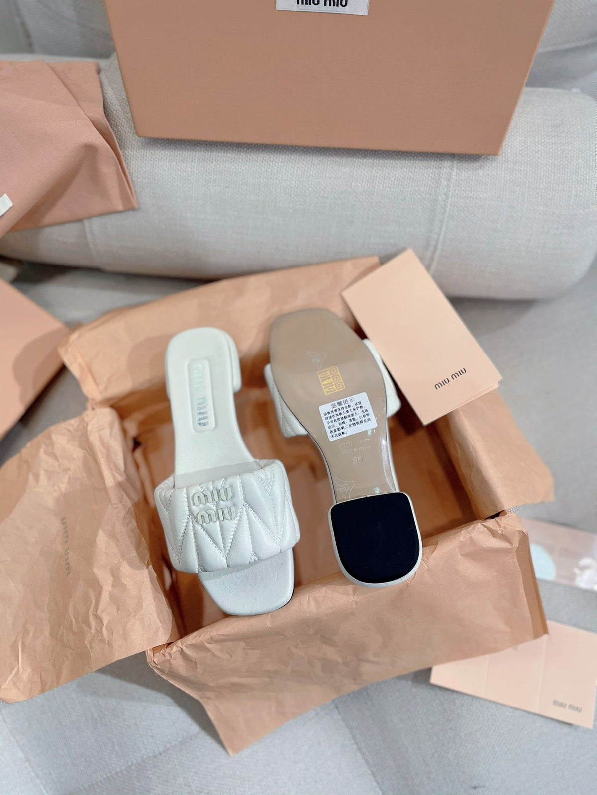 Miu Miu 2026 Matelassé Sandals Lambskin 155491