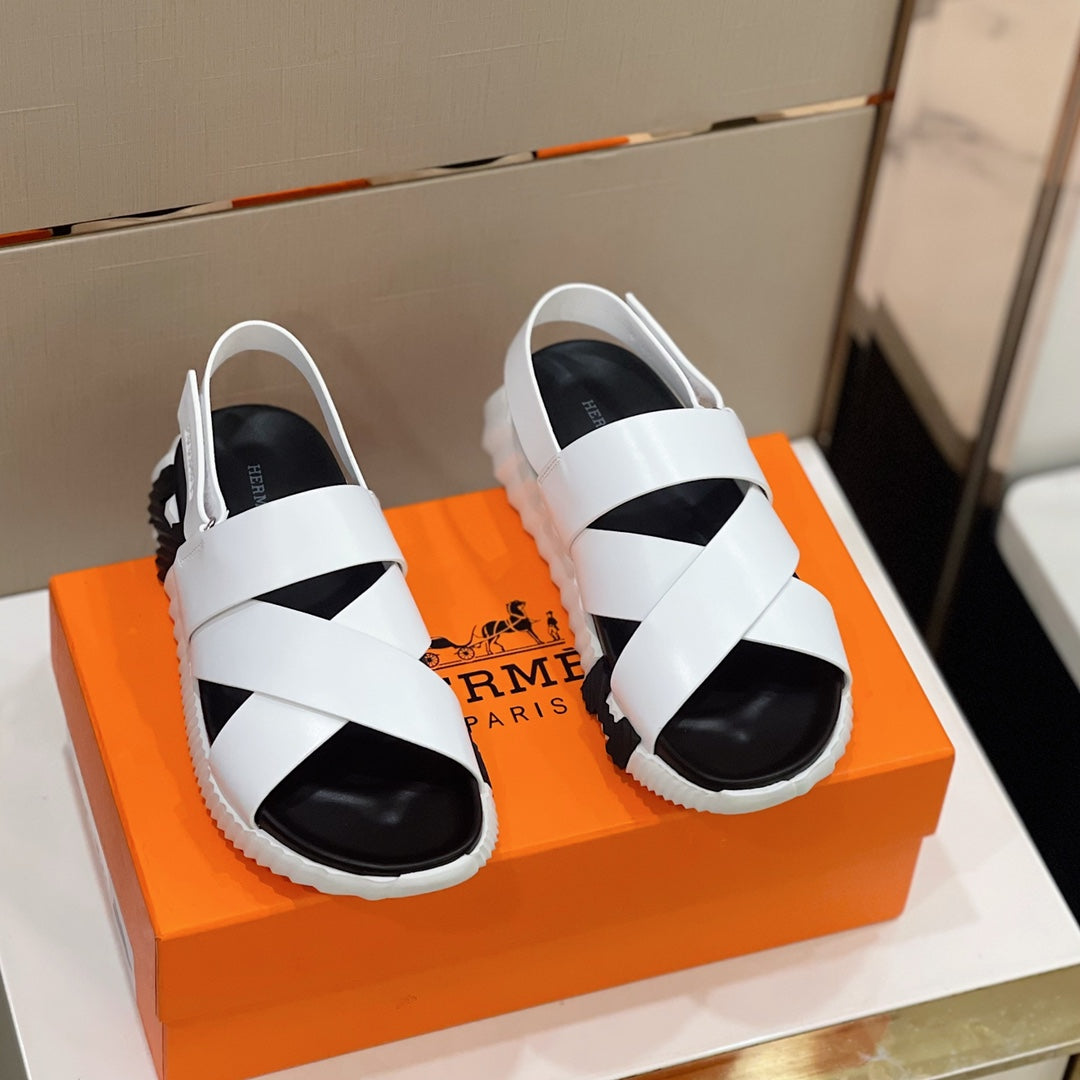 HM ELECTRIC SANDAL WHITE CALFSKIN