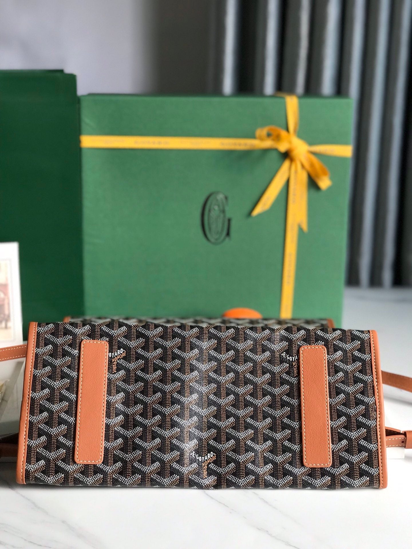 SAINT LÃ‰GER BACKPACK 35 IN BROWN GOYARDINE CANVAS AND CALFSKIN WITH CARTOON PATCH