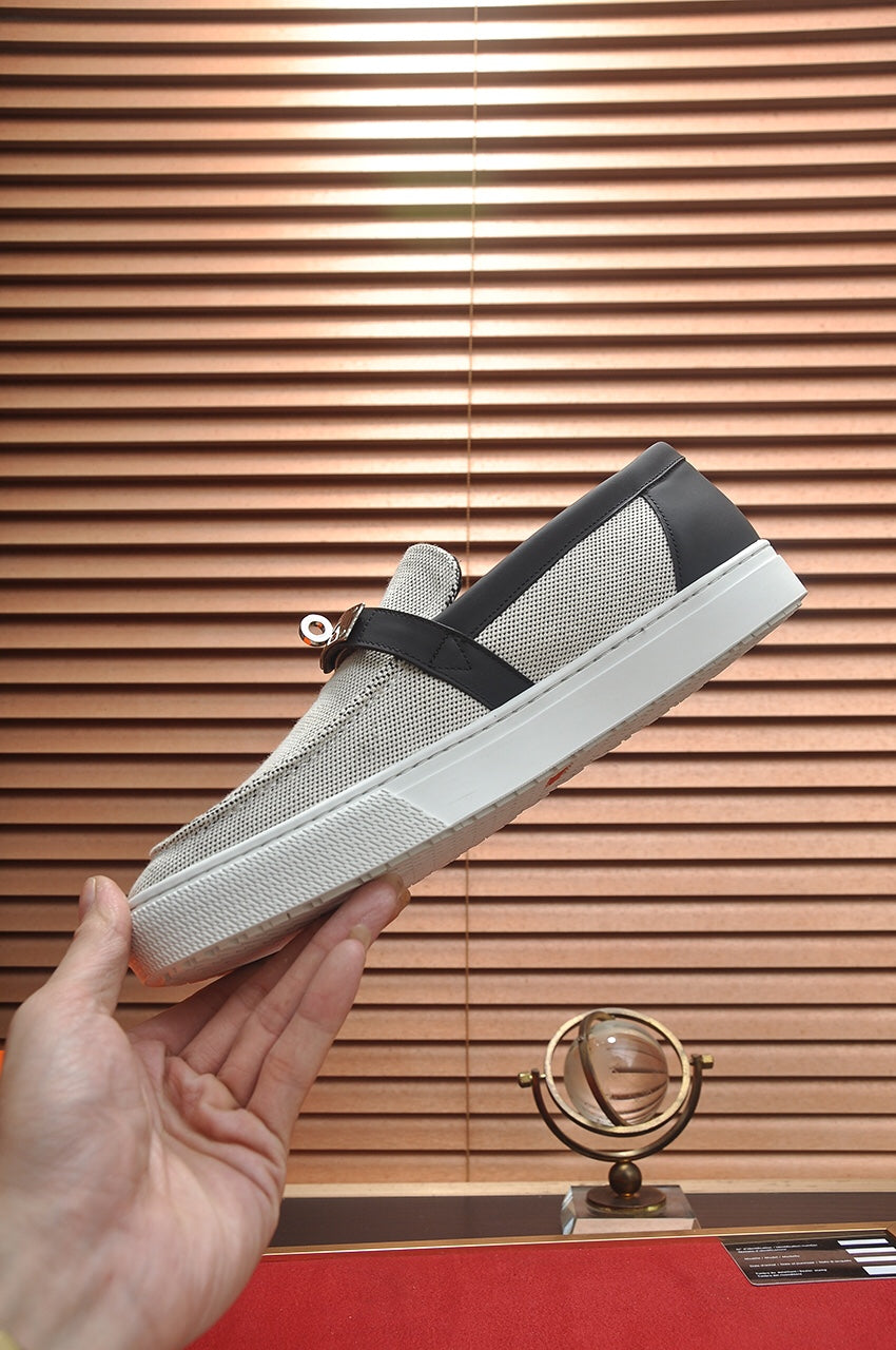 HM GAME SLIP-ON SNEAKER BLACK PLUM DENIM
