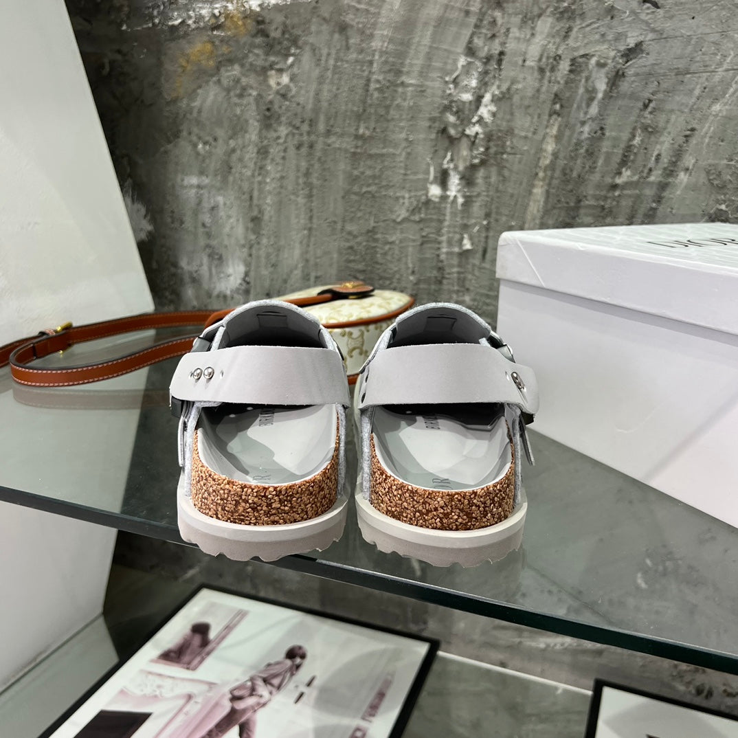 CD x Birkenstock Tokio Mule Grey White Felt Coth
