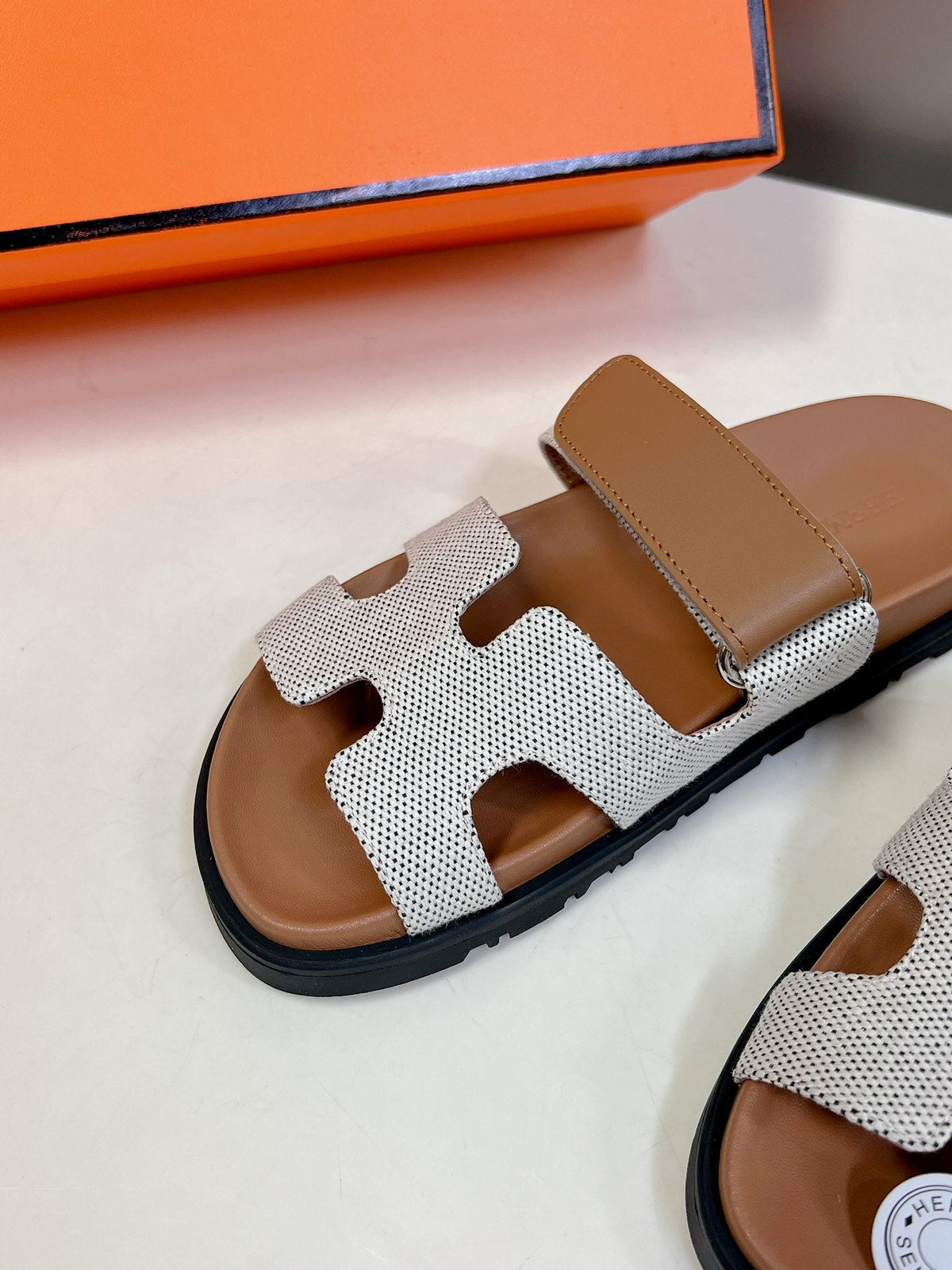 Hermes 2026 Chypre Sandal Canvas Sheepskin 777934