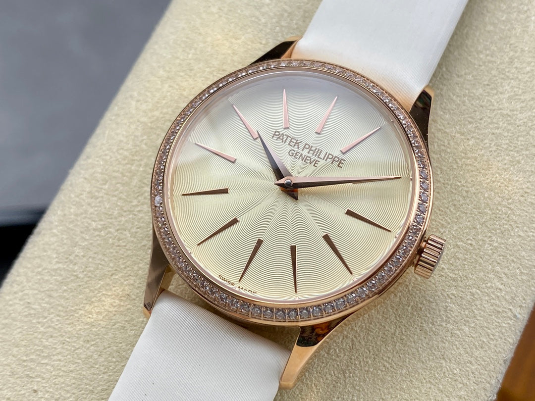 PATEK Calatrava 33mm Pink Glod Champagne Gold Dial