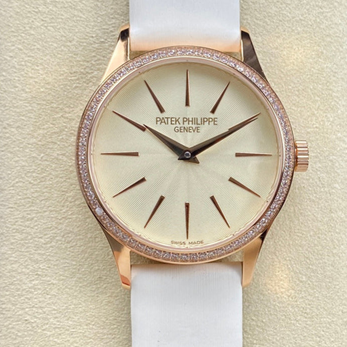 PATEK Calatrava 33mm Pink Glod Champagne Gold Dial