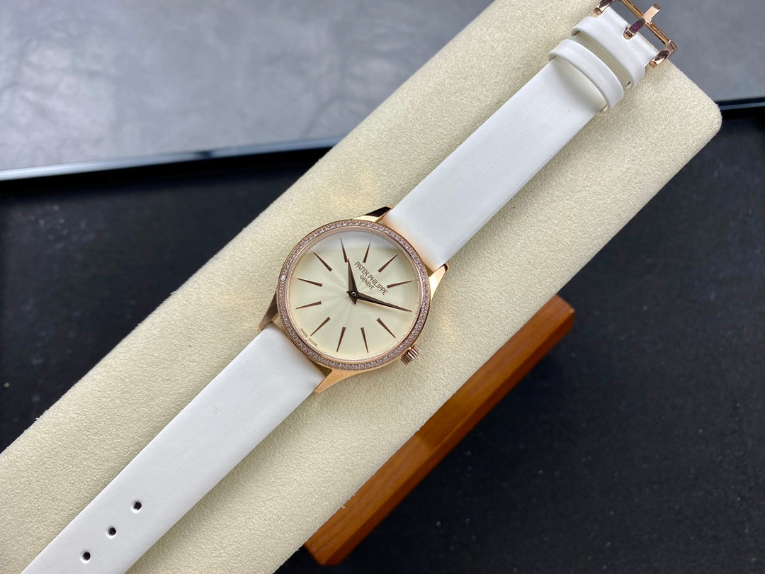 PATEK Calatrava 33mm Pink Glod Champagne Gold Dial