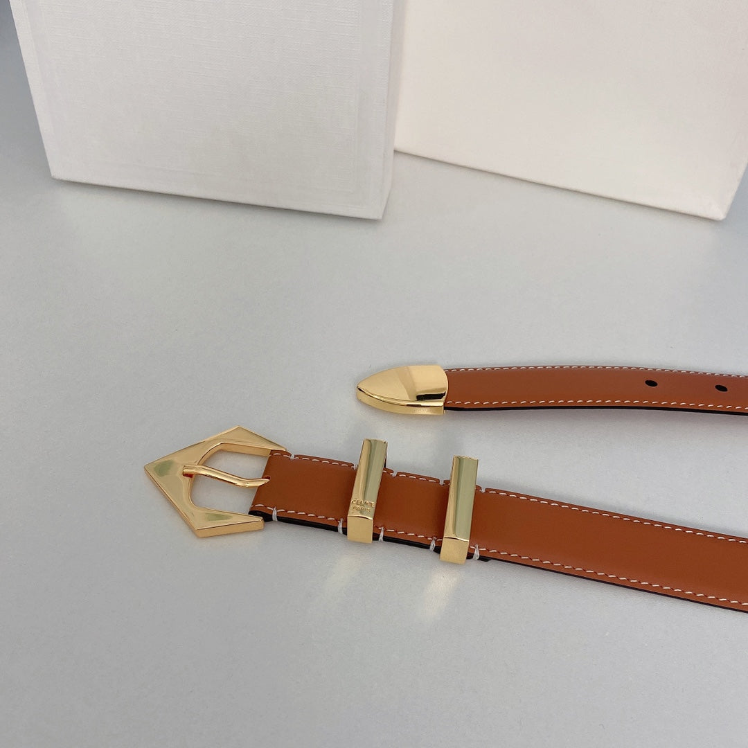Celine 2026 Western Arrow Buckle Belt 25mm Leather 188882