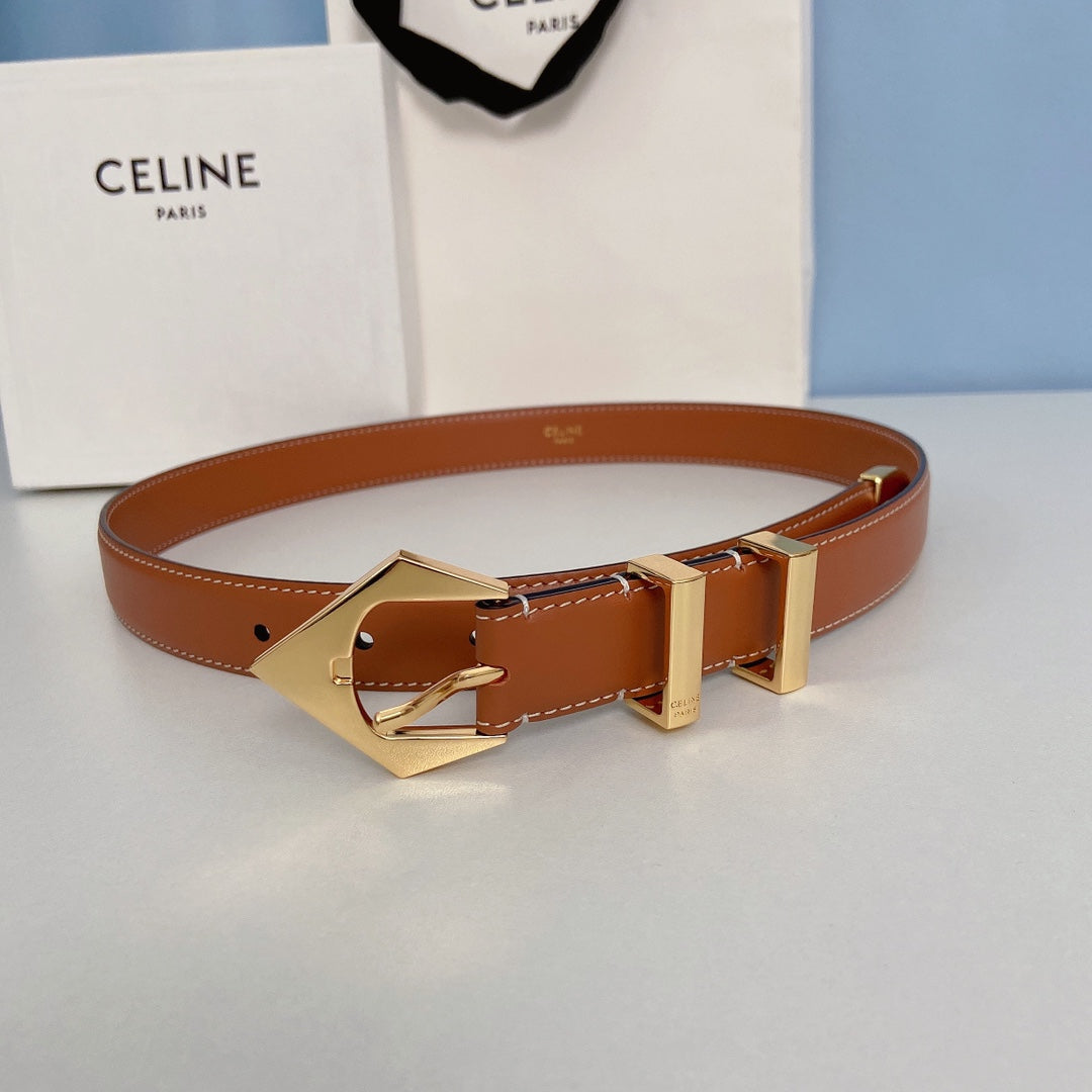 Celine 2026 Western Arrow Buckle Belt 25mm Leather 188882