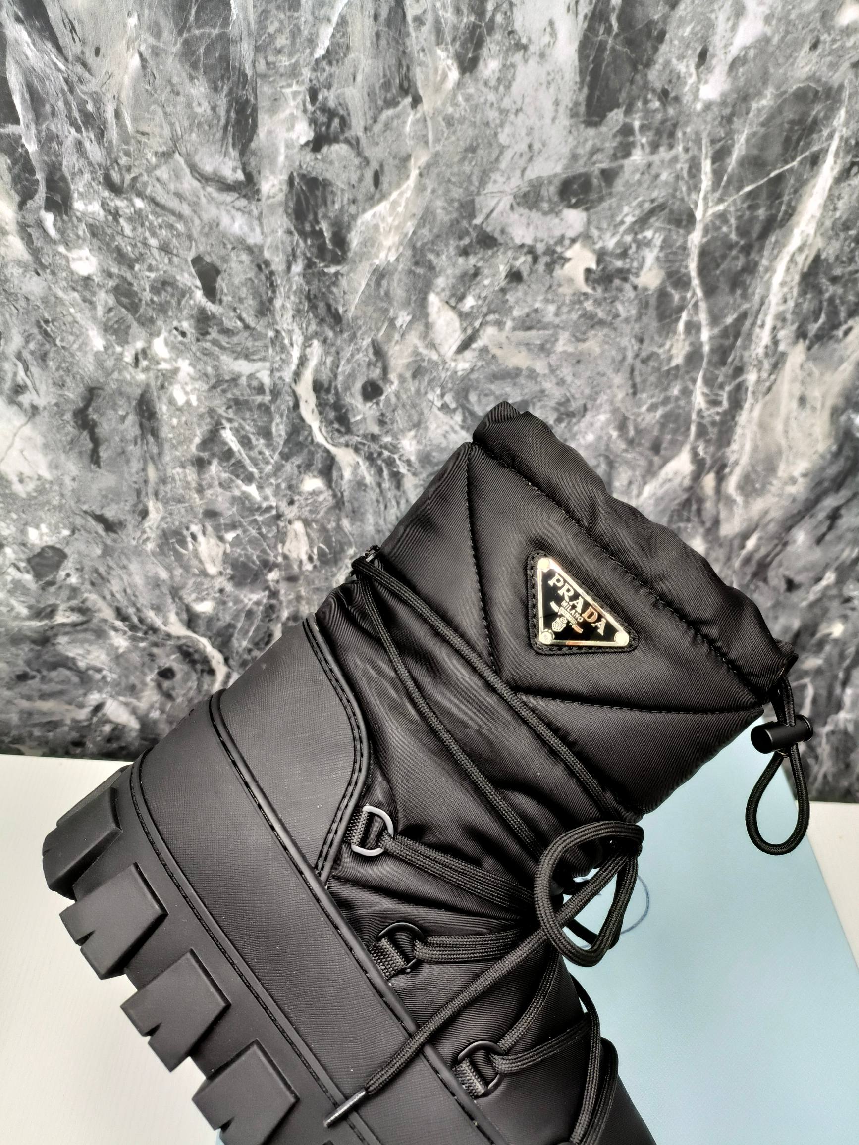 PRA RE-NYLON GABARDINE APRÃˆS SKI BOOTIES BLACK