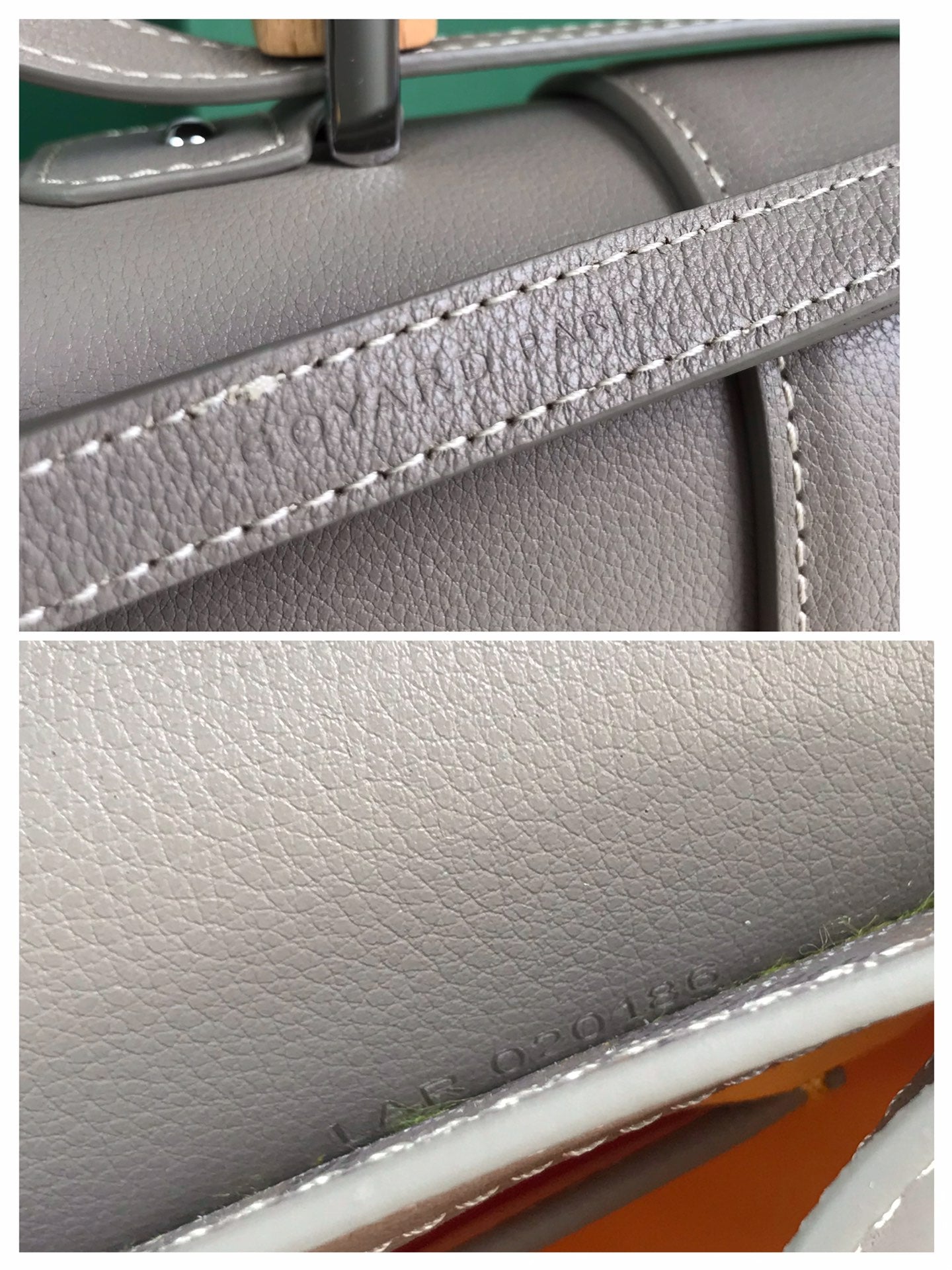SAÃGON PM BAG 28 IN GREY GOYARDINE CANVAS AND CALFSKIN