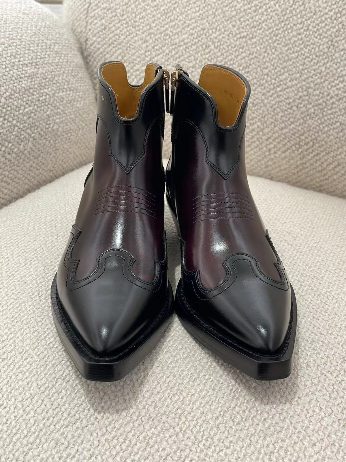 Dior 2026 West Ankle Boots Burgundy Black Leather 939035