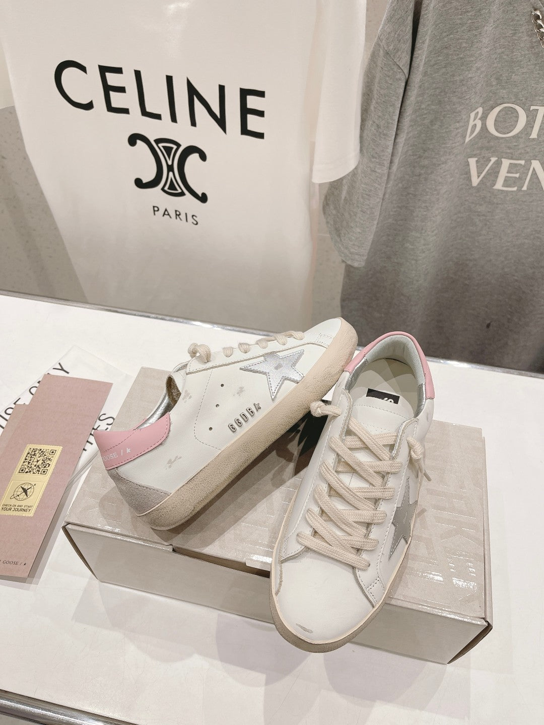 Golden Goose 2026 Deluxe Brand White Grey Pink Cowhide 641190