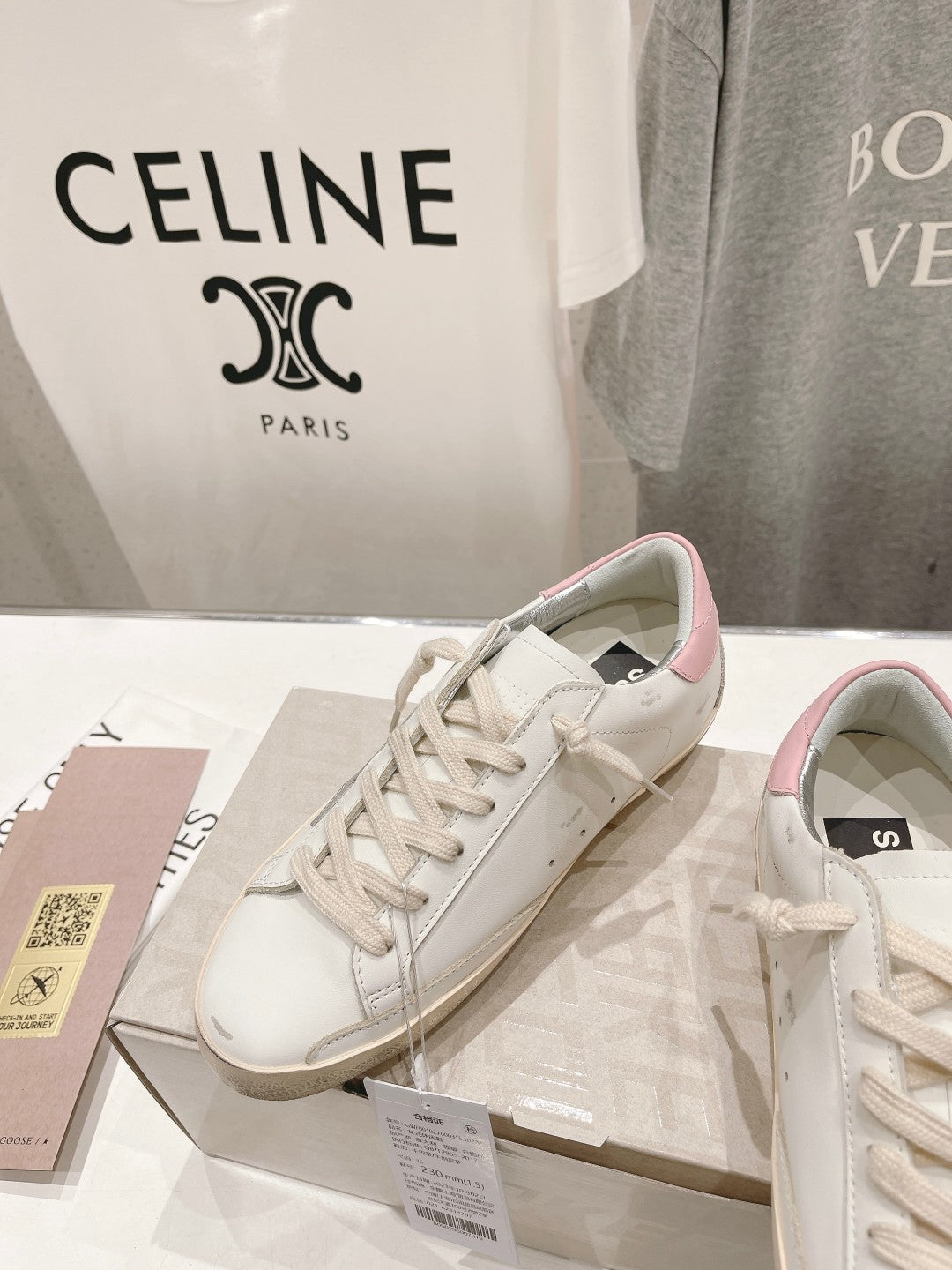 Golden Goose 2026 Deluxe Brand White Grey Pink Cowhide 641190