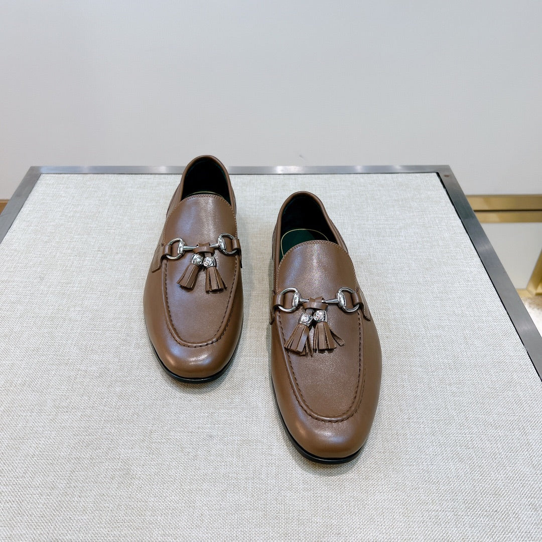GG Men's Tassel Loafer Brown Calfskin 361356