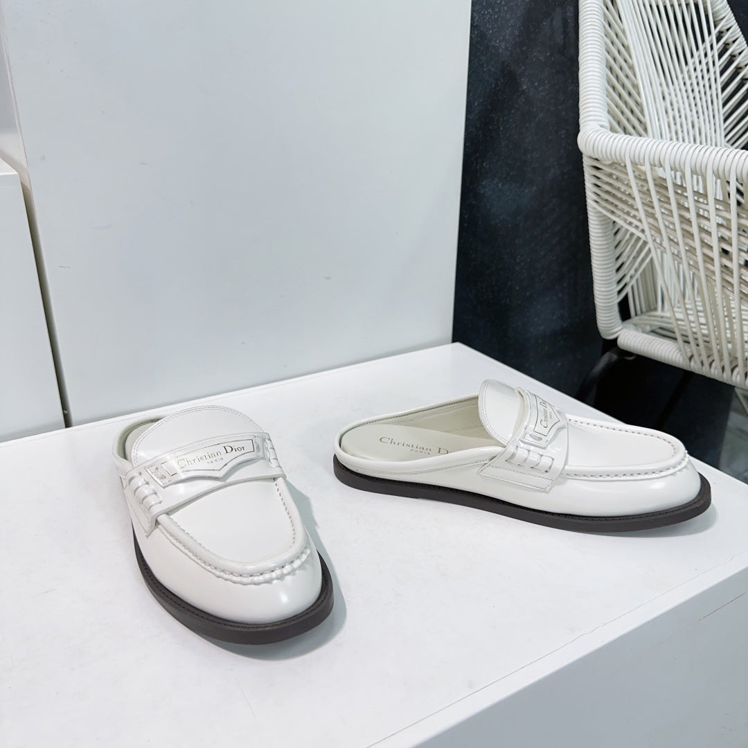CD Boy Mule White Cowhide