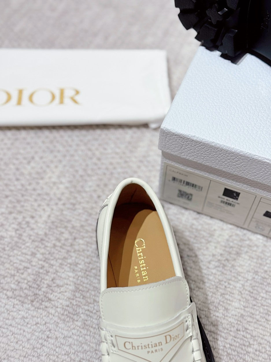 CD Boy Platform Loafer In White Cowhide 988790