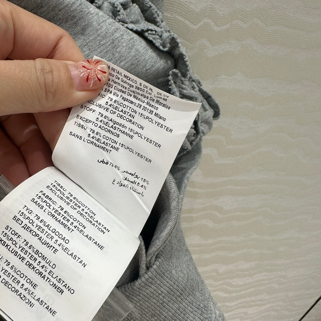 Miu Miu Lace Sweater Coat Gray Cotton