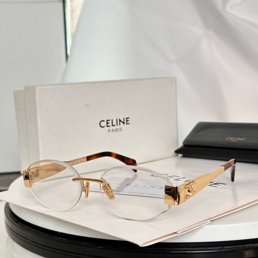 TRIOMPHE OVAL SUNGLASS  CL40240l IN METAL