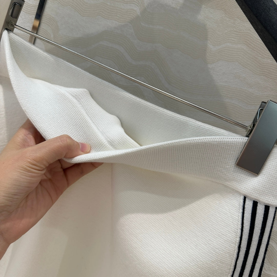 CD Short Skirt White Viscose Polyamide
