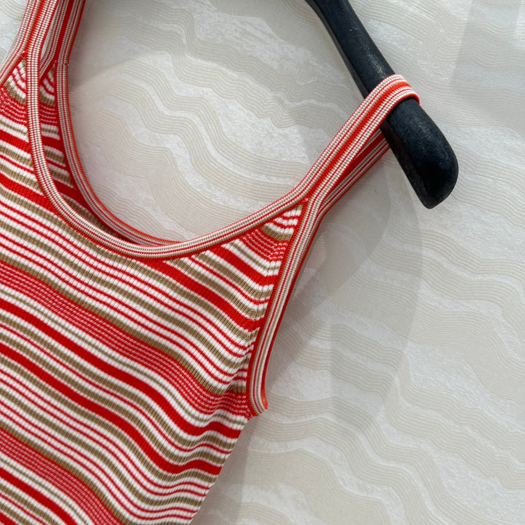Fendi Knitted Camisole Red Cotton