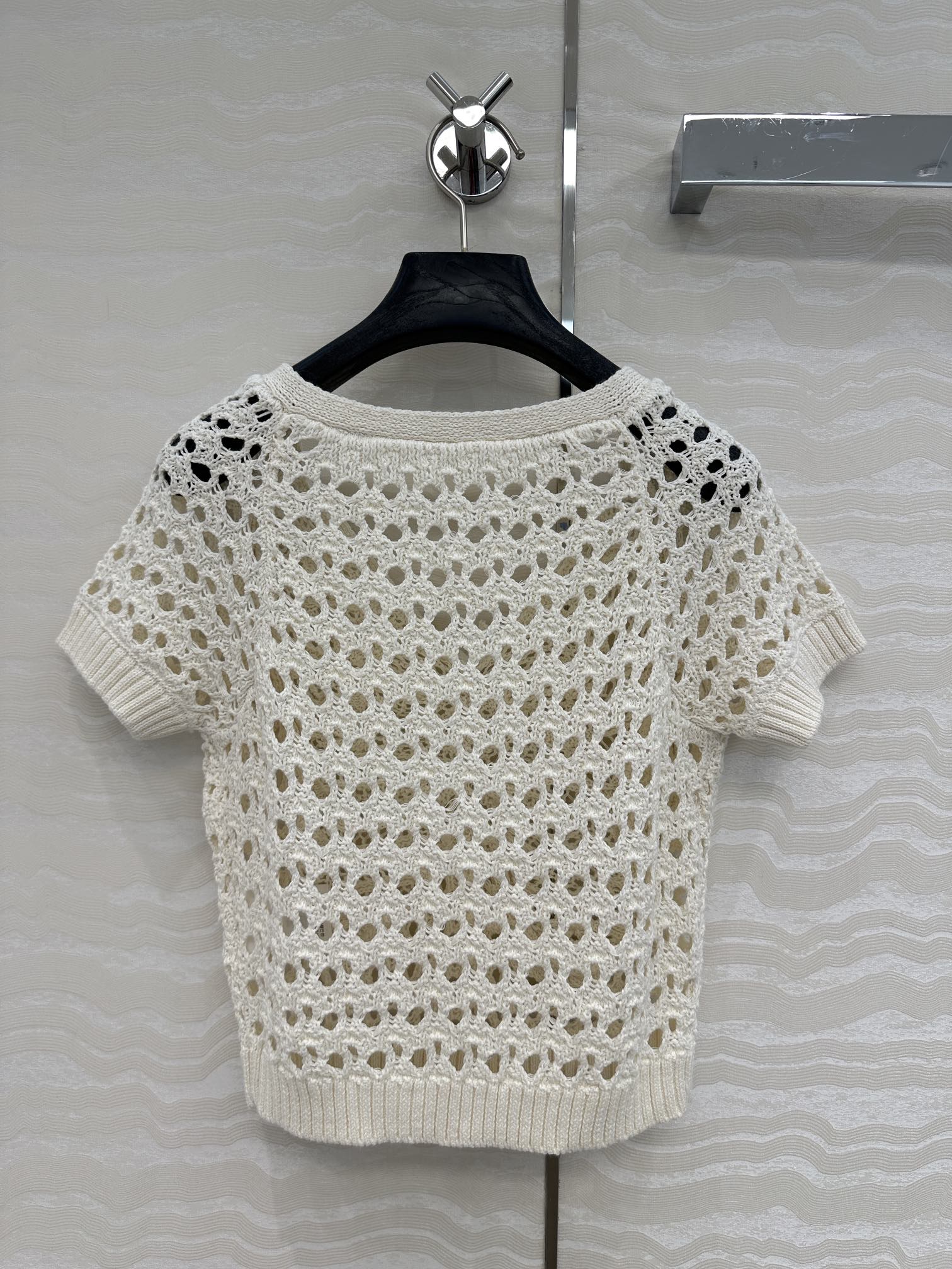 CD Butterfly Hollow Top  White Cotton Washi
