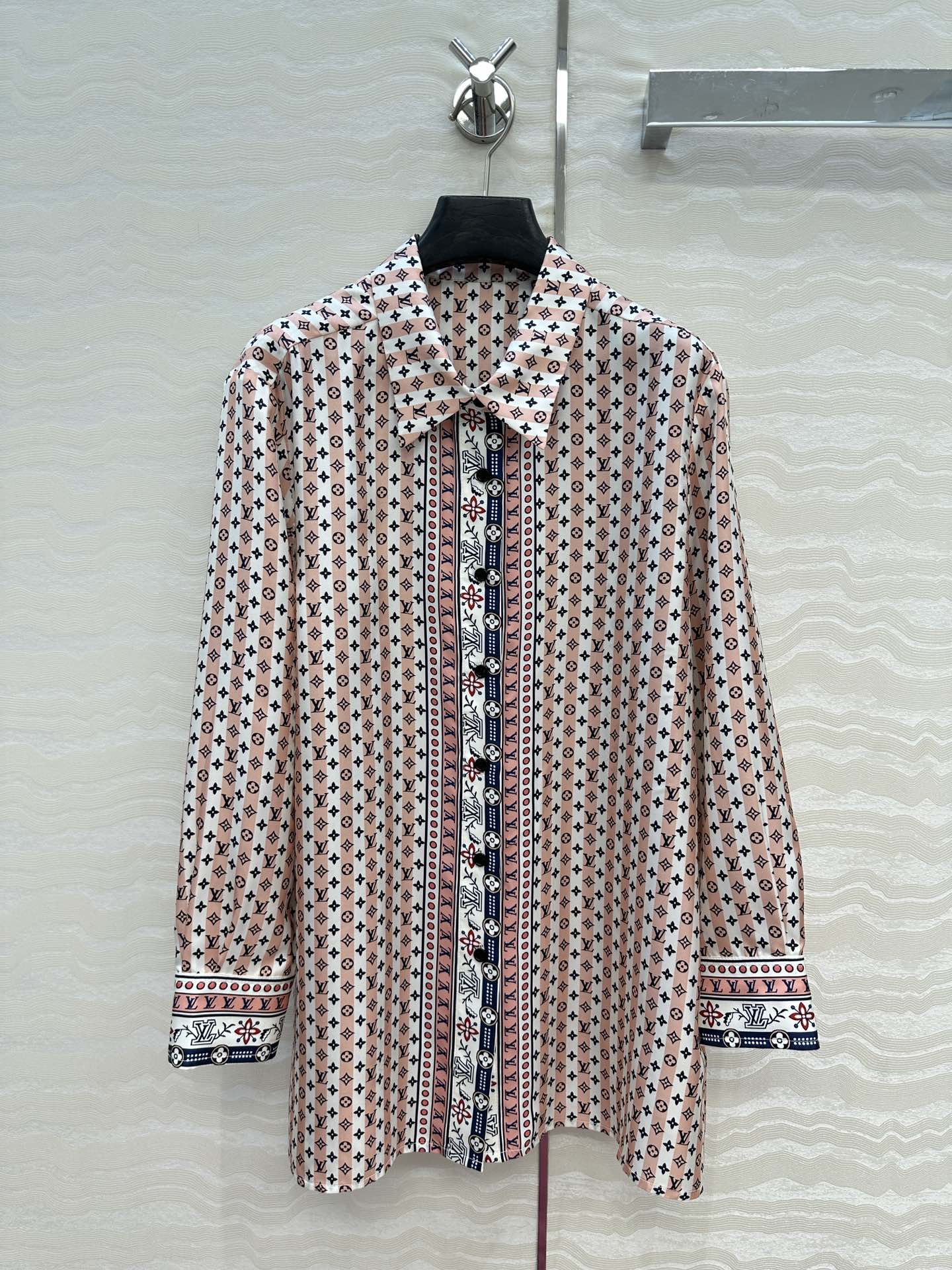 LV Monogram Floral Print Island Resort Shirt Multicolor Silk