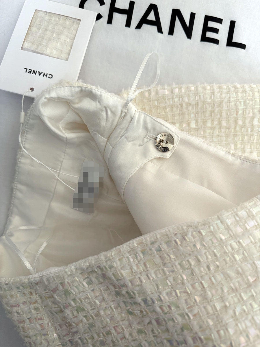 Chanel 2026 Short White Tweed