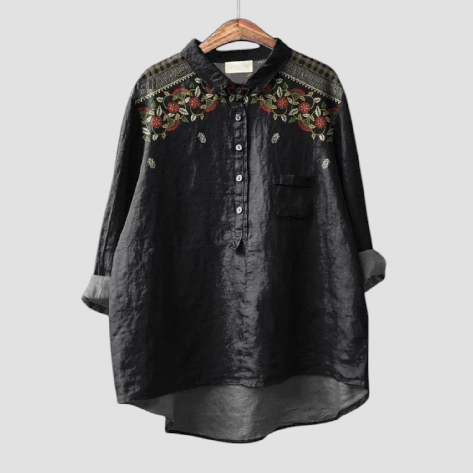 Avery | Bluse mit Blumenstickerei
