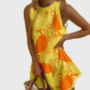 Esme | Kleid mit Krabben-Print frisch