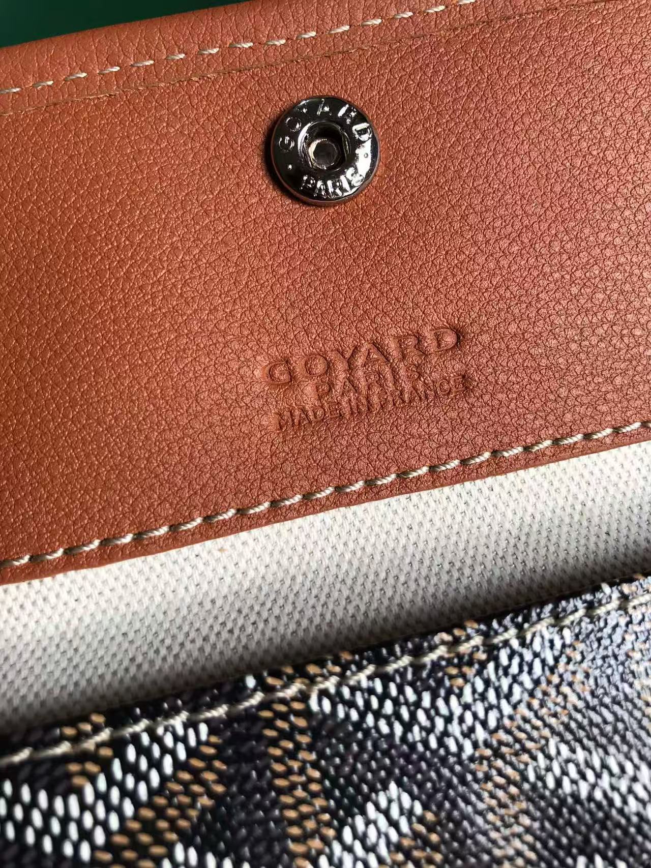SAINT LOUIS PM 34 IN BLACK GOYARDINE CANVAS AND TAN CALFSKIN