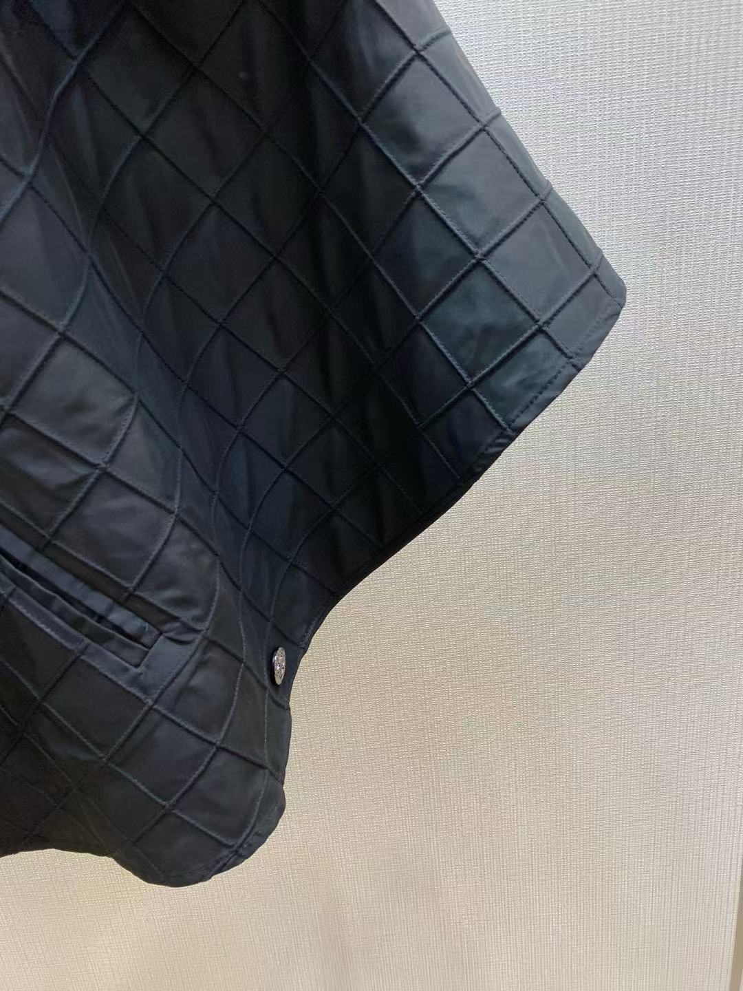 Chanel 25S Cape Coat Style 220 Black Silk Polyester