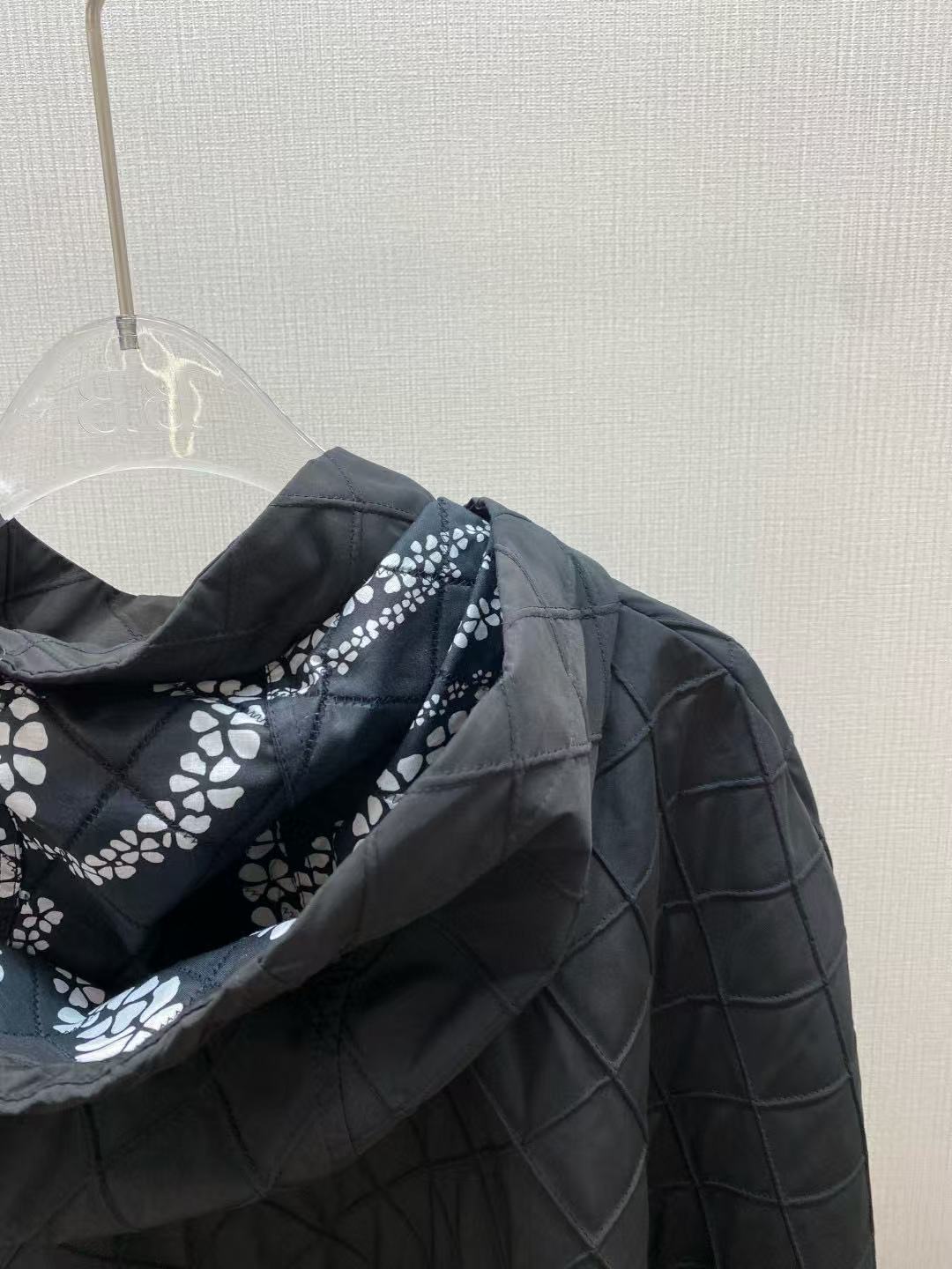 Chanel 25S Cape Coat Style 220 Black Silk Polyester