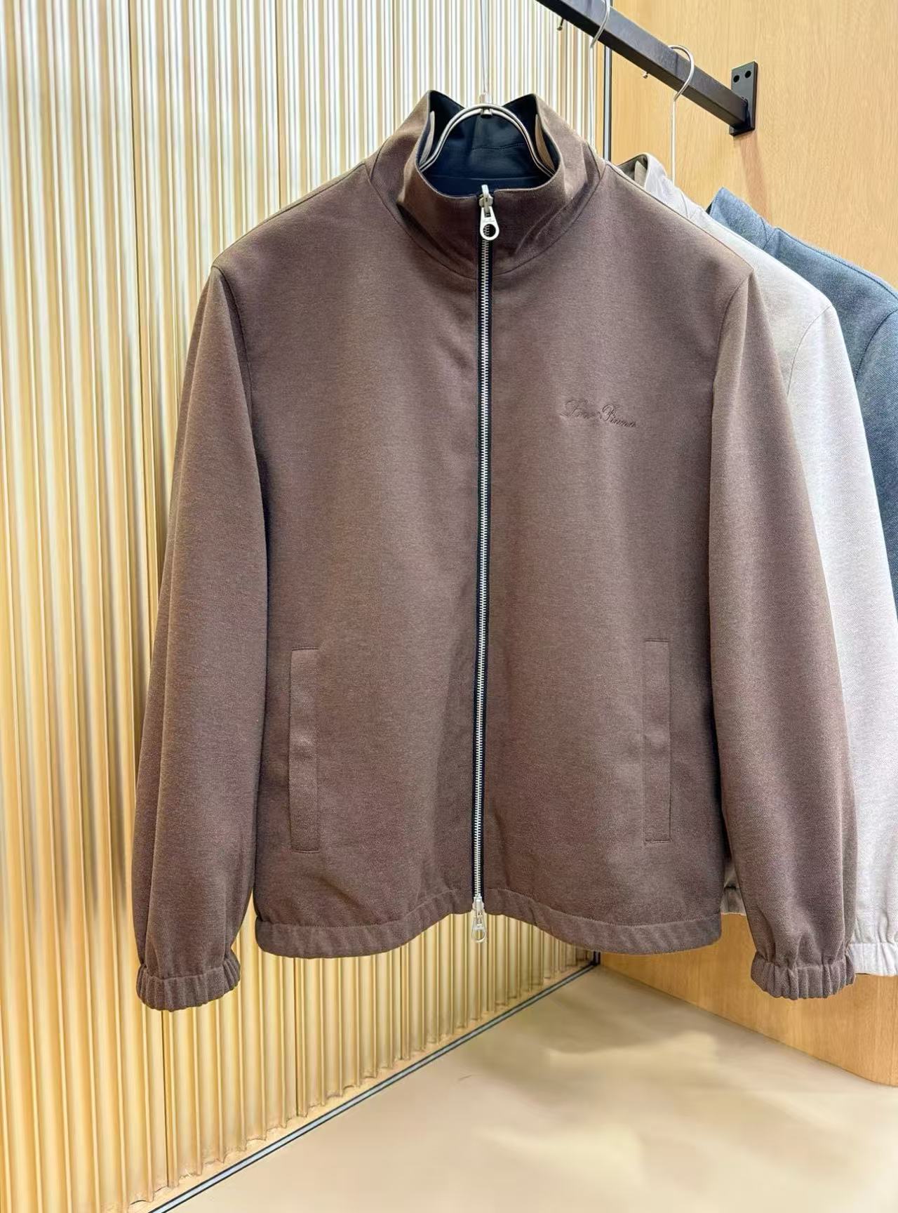 Loro Piana Jacket Blue Brown Fabric Cashmere