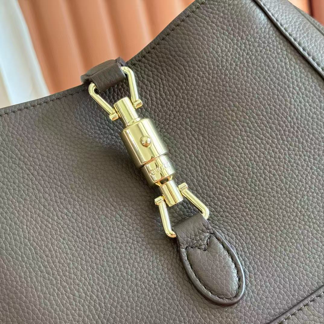 Gucci 25 Jackie Bag Dark Brown Grain Leather