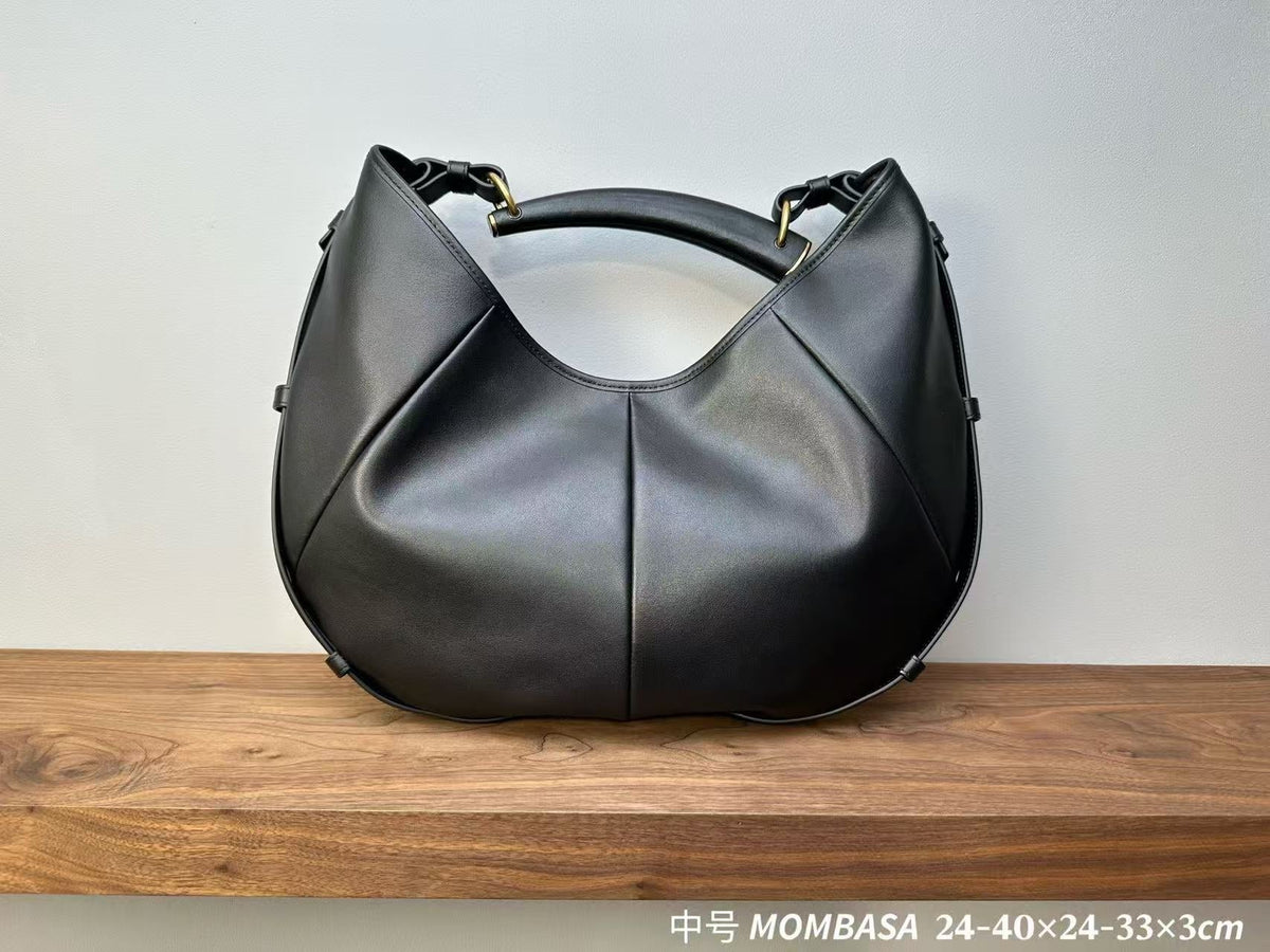 Saint Laurent 2026 Mombasa Shoulder Bag Black Leather