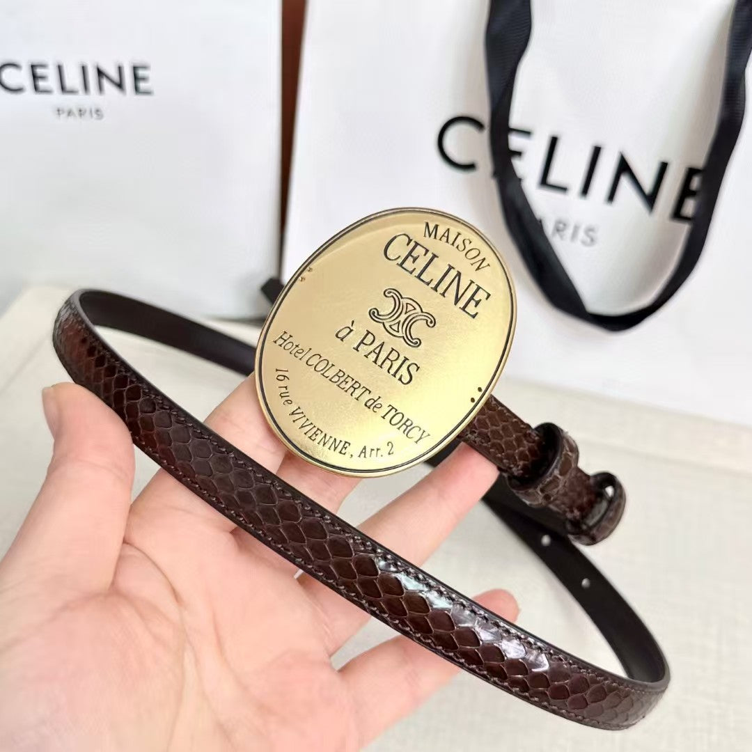 Celine Paris Belt 23mm With Signature Round Buckle