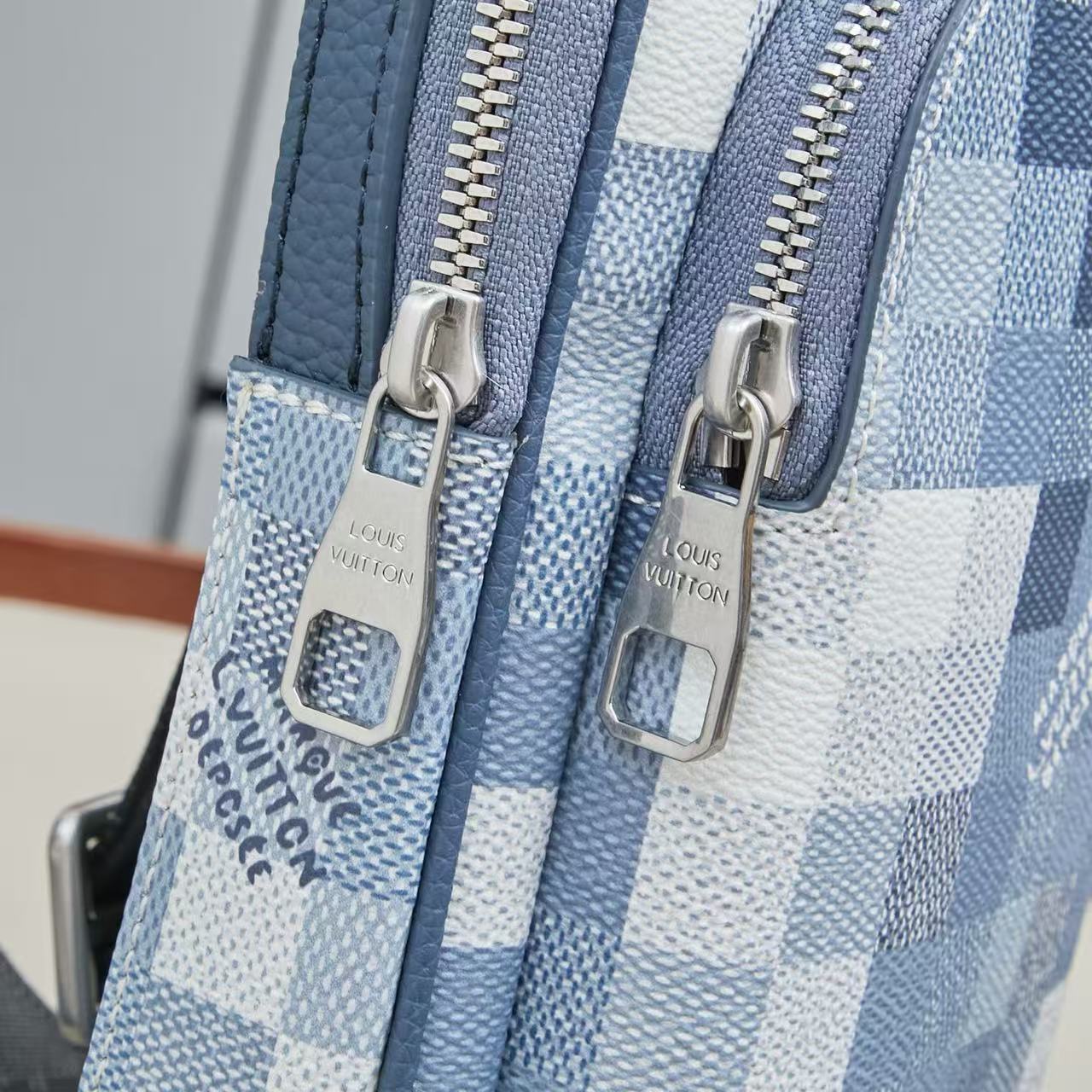 Louis Vuitton 2026 Avenue Crossbody Bag 30cm Indigo Blue Canvas Cowhide