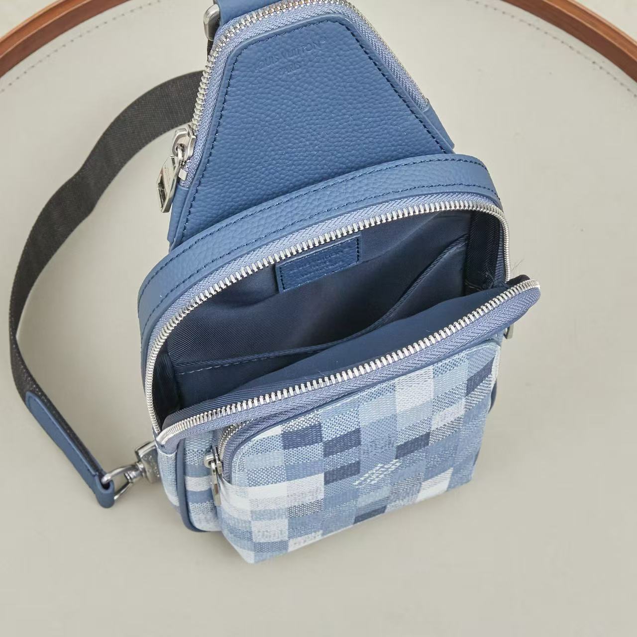 Louis Vuitton 2026 Avenue Crossbody Bag 30cm Indigo Blue Canvas Cowhide