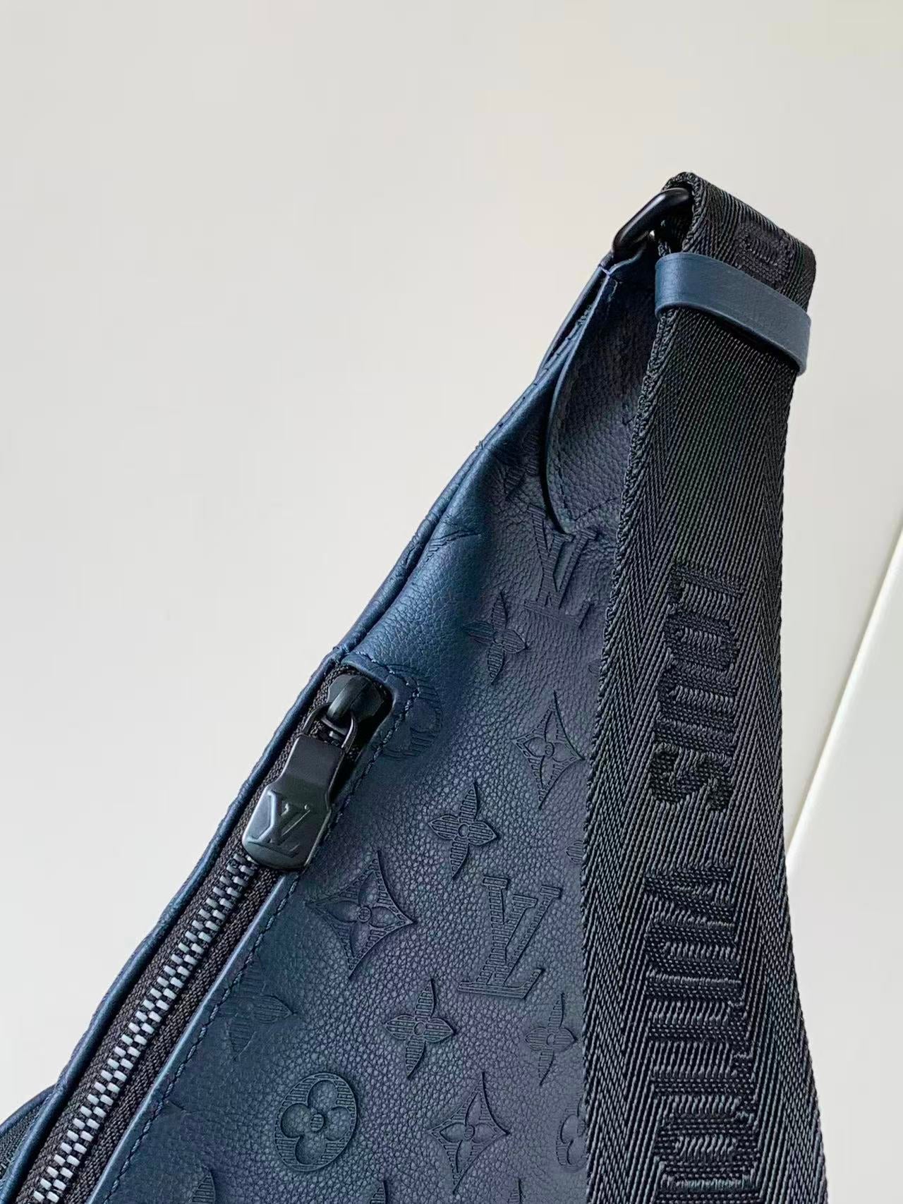 Louis Vuitton 2026 Duo Slingbag Navy Blue Monogram Shadow Embossed Calf Leather