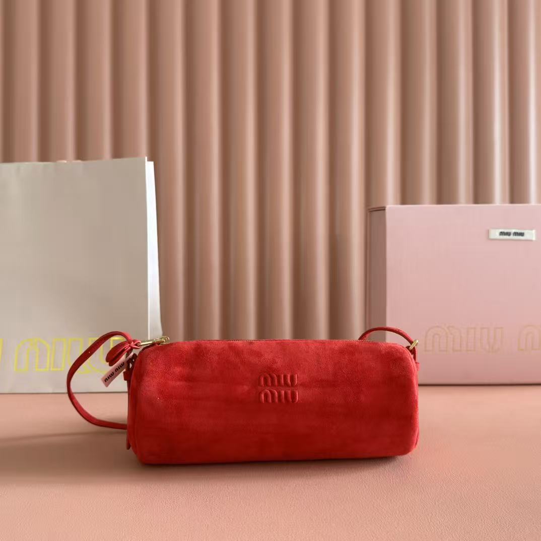 Miumiu 2026 Bag 22cm Suede Canvas Leather
