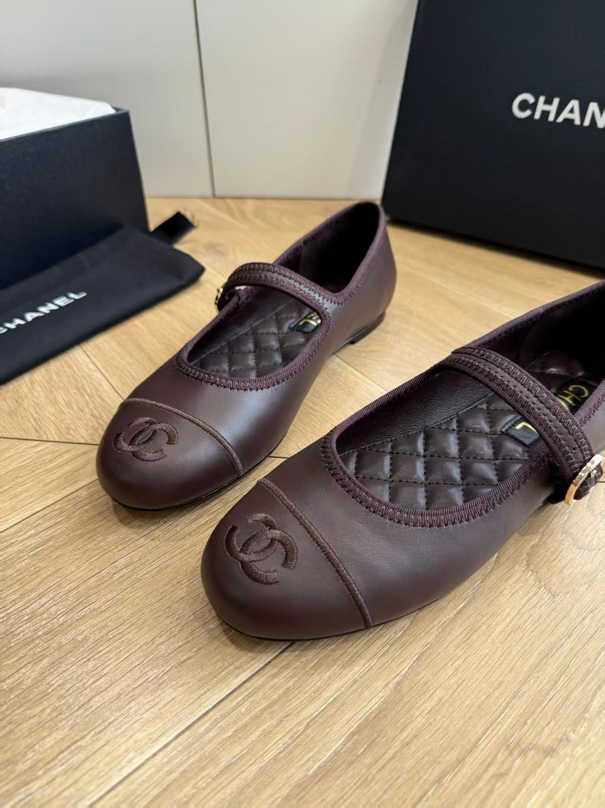 Chanel 2026 Ballet Flat Quilted Leather With CC Logo