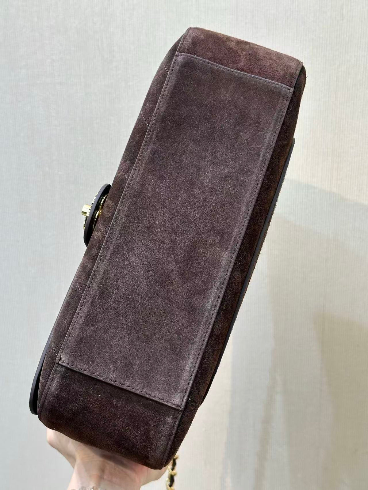 Chanel 2026 Flap Bag Dark Brown Suede Leather