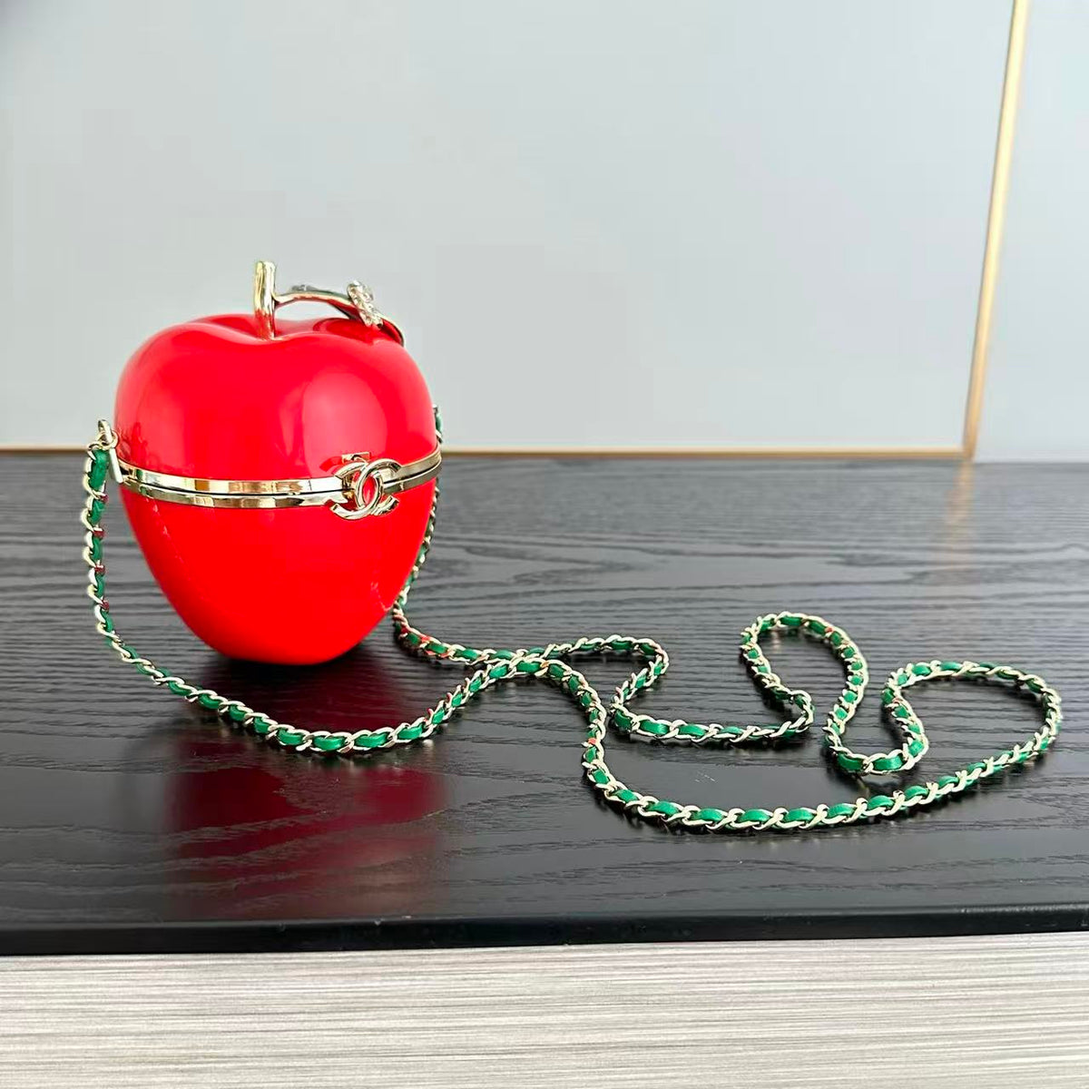 Chanel 2026 Minaudiere Apple Bag Red Lacquered Metal And Glass Enamel