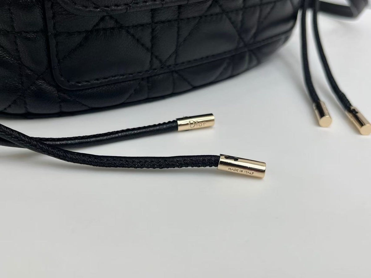 Dior 2026 Mini DiorTravel Bucket Bag 22cm Fabric Lambskin
