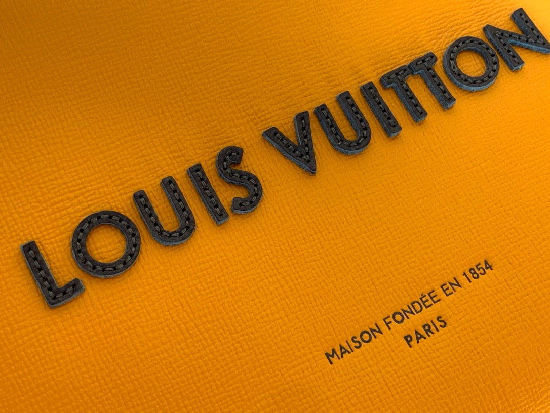 LV 2026 Mini Shopper Tote Bag 26cm Safran Yellow Cowhide