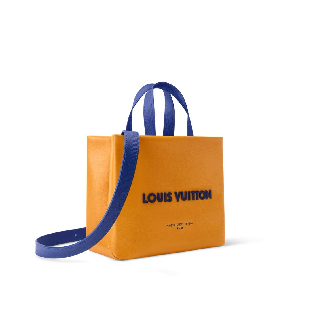 LV 2026 Mini Shopper Tote Bag 26cm Safran Yellow Cowhide